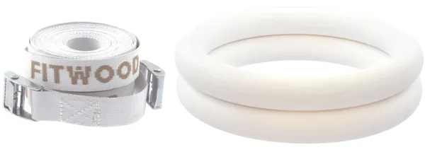 FitWood ULPU Gymnastikringar 28mm - Vit yta / Vit rem